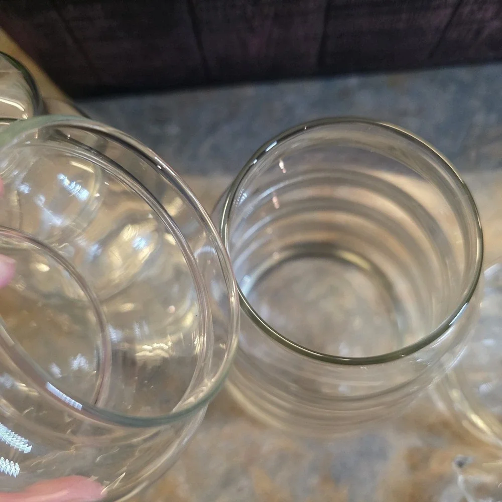 Rare Vintage Libbey Glass Crystal Creations Christmas Tree Jar Complete Set of 3